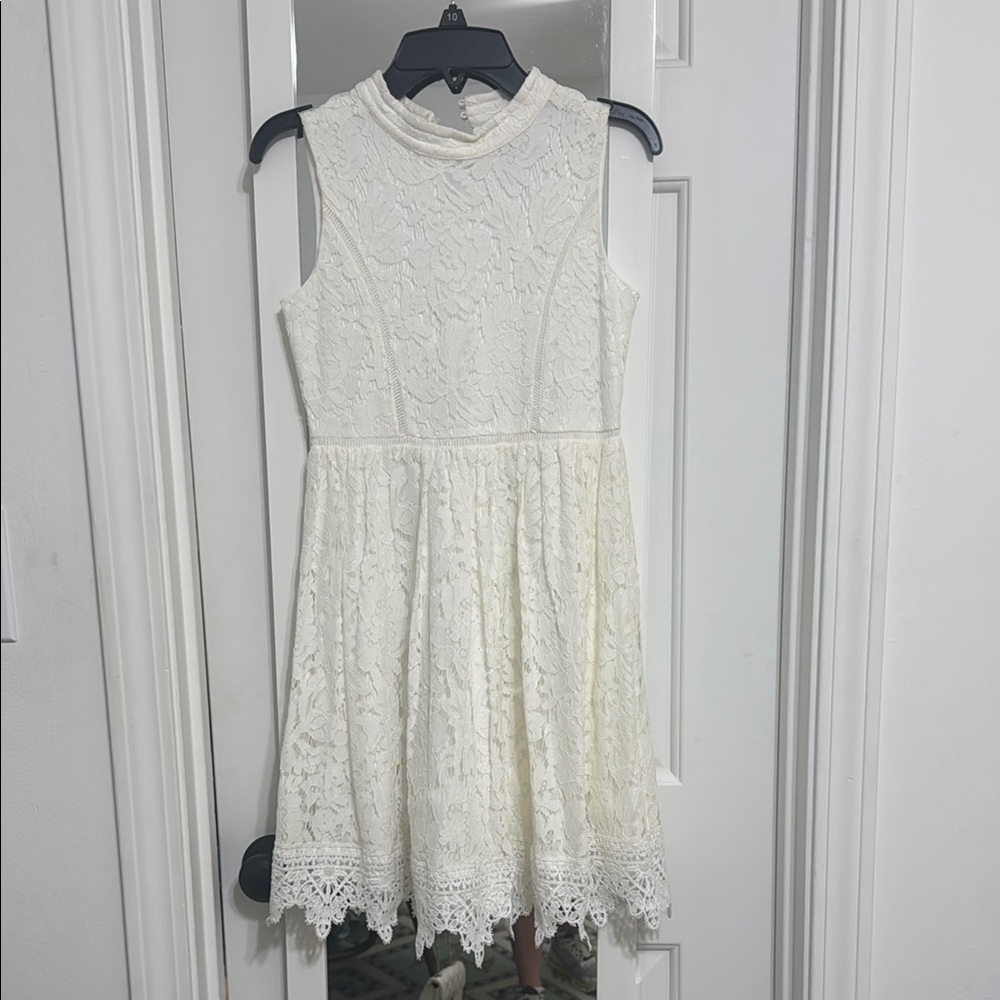 Blush girls White Sleeveless A-Line Dress
